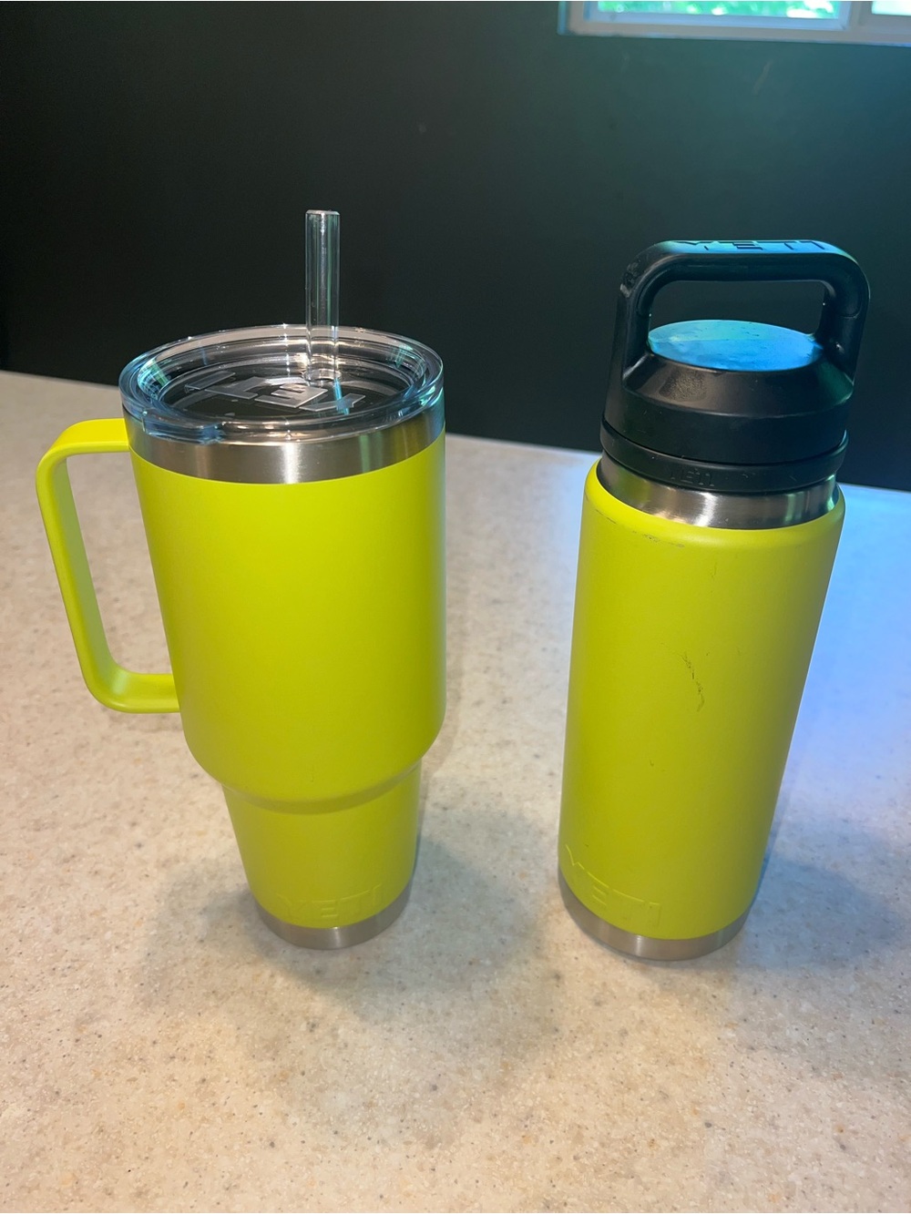 Yeti Neon Yellow Tumbler and Insulated Bottle Set - Picture 2 of 3
